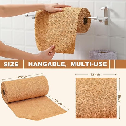 80 Pack Microfiber Cleaning Cloth Roll Reusable Paper Towels 12"x12" Tear Away Cloth,Absorbent Dish Rags for House Kitchen,Wash Cloths,Lint Free Rags for Window Cars Cleaning Supplies