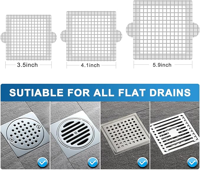 Disposable Shower Drain Hair Catcher, Shower Drain Cover Mesh Stickers, 25 Pack (3.5 Inch)