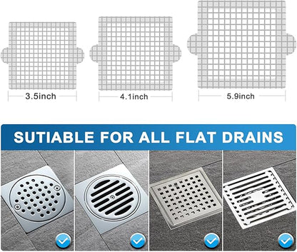 Disposable Shower Drain Hair Catcher, Shower Drain Cover Mesh Stickers, 25 Pack (3.5 Inch)