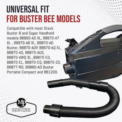 MP Maresh Products Vacuum Hose Replacement for Oreck BB Hand Held Vacuum Cleaner – Twist-N-Lock, Compatible with Oreck Buster B for Powerful Cleaning Performance Durable 4' Hose (Black)