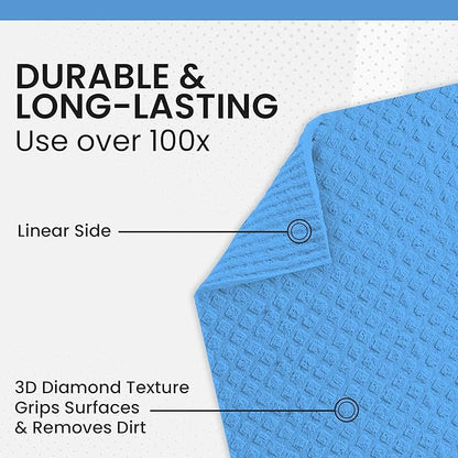 Swedish DishCloths - 10 Pack (Blue), (German Material) Reusable Cellulose Sponge Cloth for Kitchen - Household, Highly Absorbent, No-Odor Dishcloth