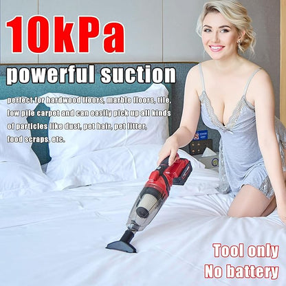 Cordless Wet/Dry Vacuum for Milwaukee Battery,4 Multi Nozzle, 2 HEPA Filter,Handheld Vacuum Cleaner for Workshop & Home Use, Bare Tool (Battery Not Included)