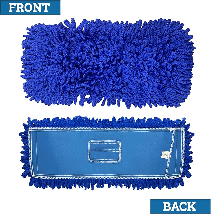 Kleen Handler 18 inch Microfiber Dust Mop | Small Washable Commercial Mop Head Replacement, Pack of 3