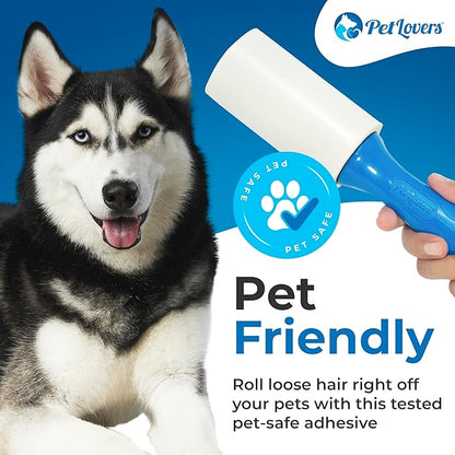 PetLovers Extra Sticky Lint Roller Mega Value Set for Pet Hair Removal, Dog and Cat Lint Remover (1 Pack)