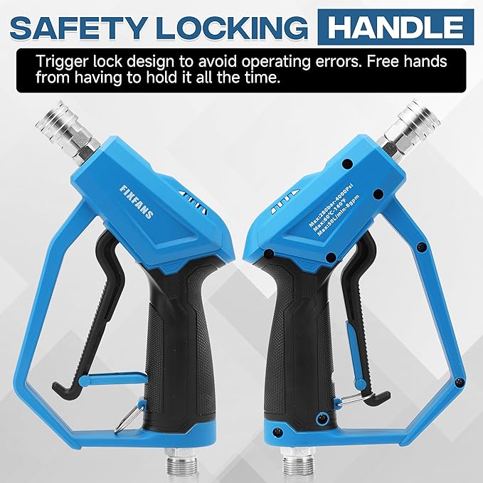 FIXFANS Pressure Washer Gun with Mini Foam Cannon, Dual Connector Accessory, Car Wash Foam Gun Kit - No-Dilution Foam Cannon Pro 100ML, 5 Power Washer Nozzle Tips & M22 Adapter, 1/4" Quick Connect