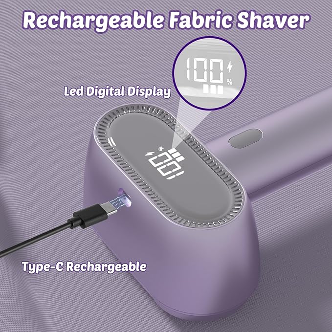 Fabric Shaver, Rechargeable Double-Head Lint Remover, Electric Lint Shaver and Clothing Shaver to Remove Pillings and Fuzz Easily