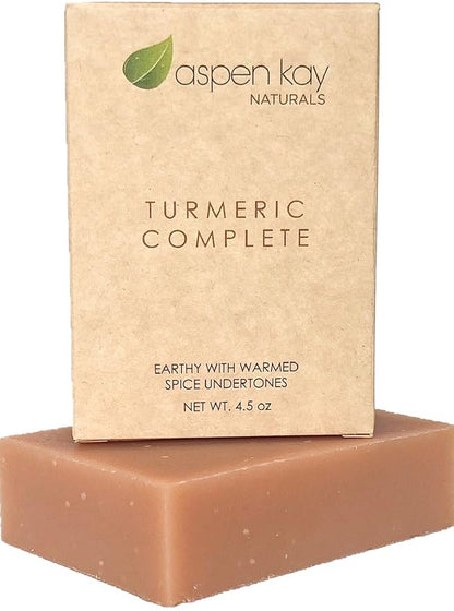 Aspen Kay Naturals Turmeric Soap - Made with Natural and Organic Ingredients - 2 Pack Soap Dish, Draining Dish 100% Natural Poplar Wood