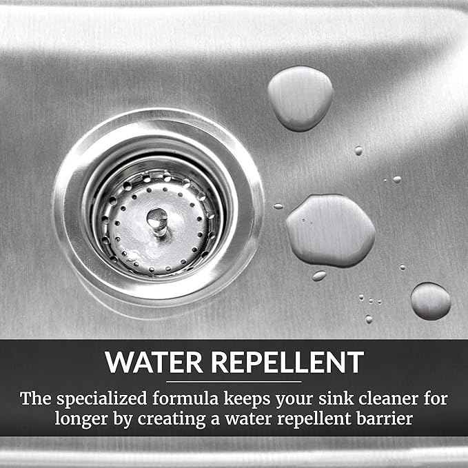 HOPE'S Perfect Sink Cleaner and Polish, Restorative, Water-Repellant, Removes Stains, Ideal for Brushed Stainless Steel, Cast Iron, Porcelain, Corian, Composite, Acrylic, 8.5 oz 4 Pack