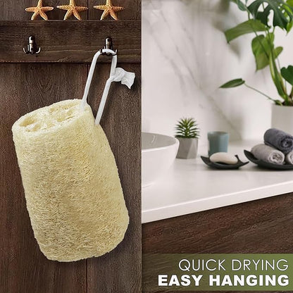 6 Pack Natural Loofah Exfoliating Body Scrubber, 5 Inches Organic Luffa Bath Sponge Exfoliating Shower Body Scrubber for Deep Cleaning & Smooth Skin, Natural Real loofah Sponge for Men & Women