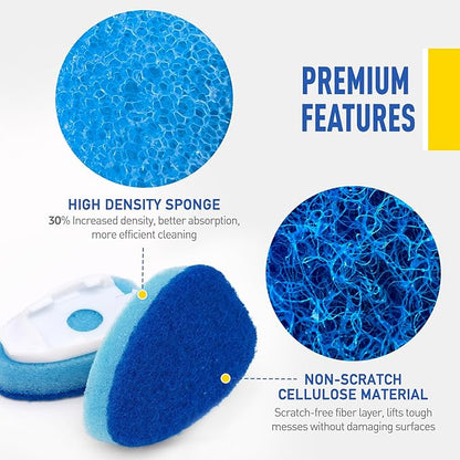 Non Scratch Dishwand Refills Sponge Heads, Heavy Duty Scrub Brush Sponges, Soap Dispensing Scrubbers, Common Compatible Dish Wand Refill Head Replacements for Kitchen Sink Dishwashing Cleaning