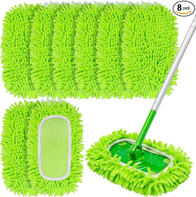 Ashsajkd 8Pcs for Swiffer Reusable Dry Sweeping Cloths Microfiber Wet Mop Pads Compatible with Swiffer Sweeper Mop ,Replacement Wet Mopping pad Refills & for Swiffer Sweeper Mop