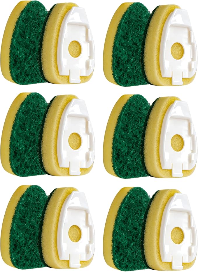 12-Pack Heavy Duty Dish Wand Sponge Refills for Scotch Brite Dishwand Refills, Fits All for ScotchBrite Replacement Sponge Heads for Dish Wands Scrubber Refill (12, Heavy Duty)