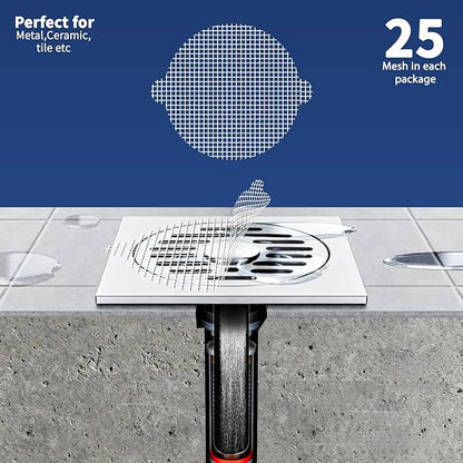 50 Pack,Disposable Mesh Hair Catcher for Shower & Tub Drains, Easy Install, Prevents Clogs, Bathroom Drain Protector
