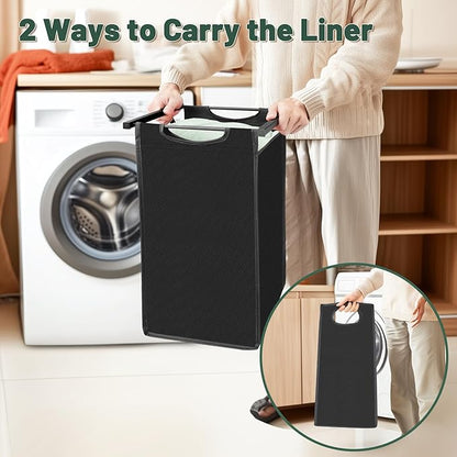 Sonharlar Laundry Hamper, Laundry Sorter with 4 Pull-Out Removable Oxford Fabric Bags Cloth Laundry Basket 4 x 10 Gallons (Charcoal Black)