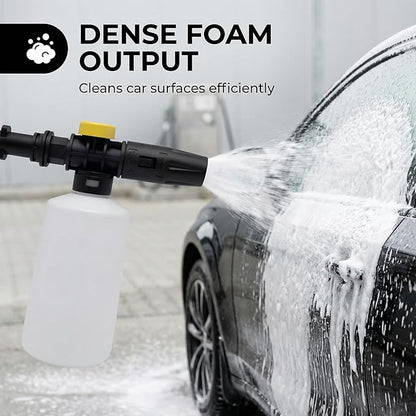 FJ6 Foam Cannon, Compatible with Kar-Cher K1-K7 Pressure Washers, 700ml Tank, Adjustable Spray Nozzle, for Cars, RVs, Garden Furniture, Patios