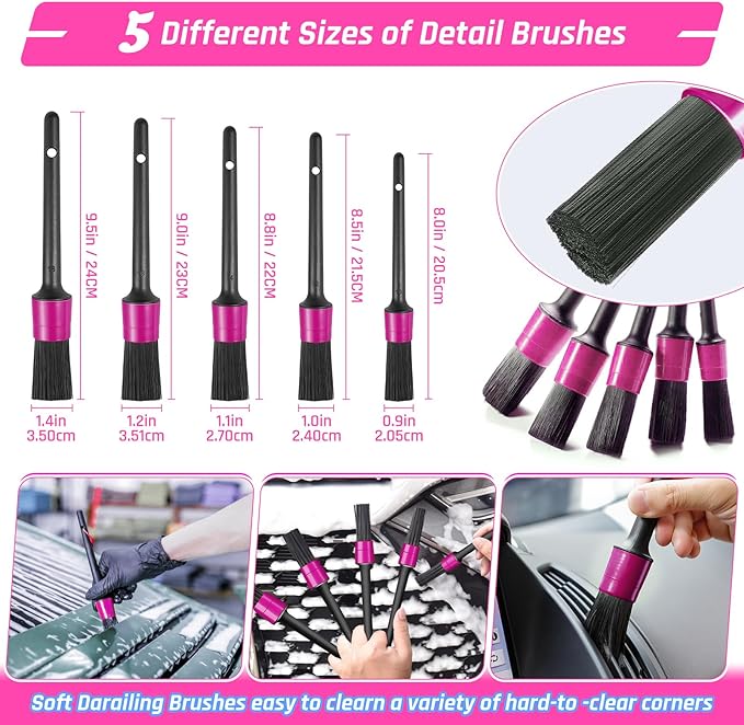 35PCS Car Detailing Kit Interior Cleaner with High Power Handheld Vacuum,Car Wash kit with Detailing Brush Set,Car Interior Detailing Kit,,Pink Car Accessories for Motorcycle,Cars Gifts for Women