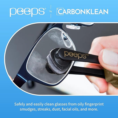 Peeps Glasses Cleaner - for Eyeglasses, Reading Glasses, and More - Lens Cleaner with Carbon Microfiber Tech-Soft Touch Pink-3 Count (Pack of 1)