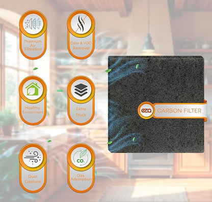 Premium Charcoal Activated Carbon Fiber Replacement Air Filter for Kitchen Compost Bin (10 Pack, Square 5")