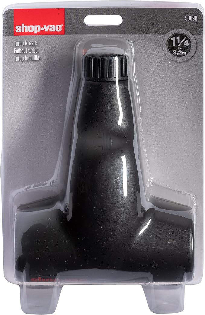Shop-Vac 9069833 Turbo Nozzle, 1.25 Inch Diameter, Enhanced Suction Power, Deep Cleaning Carpets and Upholstery, (1-Pack)