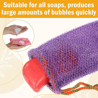 Sibba 8pcs Bar Soap Pouch Saver Pocket Drawstring Exfoliating Mesh Soap Saver Sack Foaming Bag Bubble Foam Net Body Scrubber Sponge Exfoliator Loofah Facial Cleaning for Bath Shower (Multicolor)
