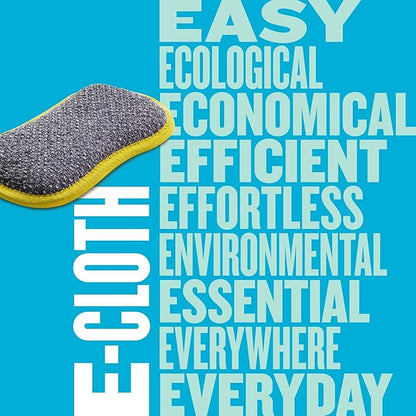 E-Cloth Washing Up Pad, Premium Microfiber Non-Scratch Kitchen Dish Scrubber Sponge, Ideal for Dish, Sink and Countertop Cleaning, 100 Wash Guarantee, Yellow, 2 Pack