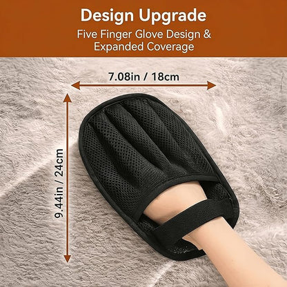 2 PCS Upgraded Pet Hair Removal Gloves with Snug Elastic Wrist Electrostatic Five-Finger Reusable Fur Remover for Cats & Dogs, Effortless Cleaning Tool for Couch, Carpet, Clothing & Car Seats