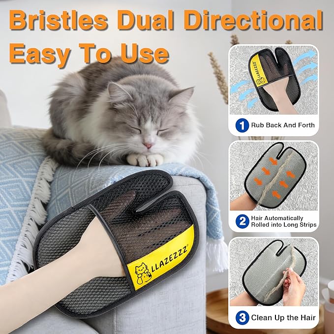 Pet Hair Removal Glove for Dogs & Cats, Quick Clean Electrostatic Reusable Pet Hair Glove, 2026 Upgraded Pet Hair Remover for Clothing, Couch, Carpet, Car Seat -4Pcs
