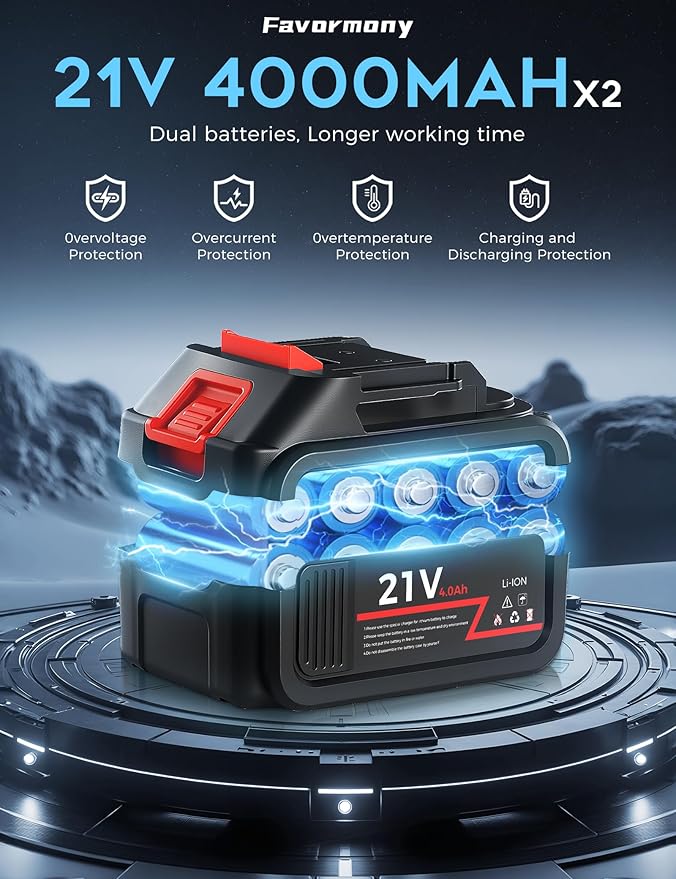 Cordless Leaf Blower, Electric Handheld Blower 600,000 RPM for Lawn Care, Christmas Tree Cleaning, 2×4.0Ah Batteries, Extended Nozzle, Lightweight Mini Leaf Blowers for Patio, Yard, Car Drying