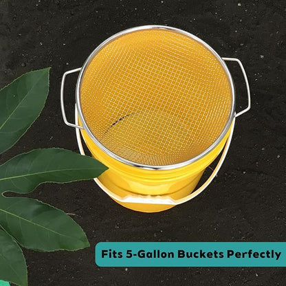Stainless Steel Soil Sifter for 5 Gallon Bucket, 1/4 inch Mesh Garden Screen for Dirt, Sand, Compost with Heavy Duty Handles (1/4 inch)