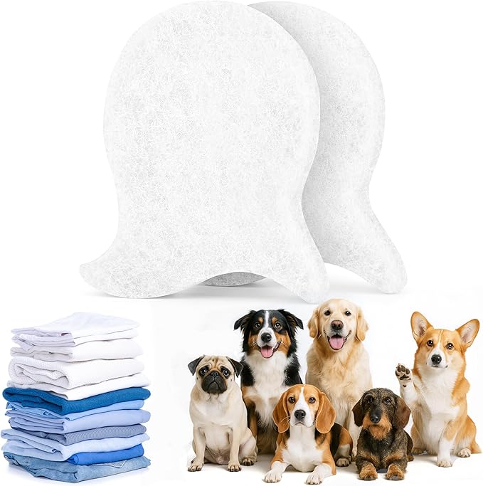 Pet Hair Remover for Laundry,Reusable Dog & Cat Hair Catcher for Washing Machine & Dryer,Effectively Removes Fur,Lint and Dander from Bedding,Clothes(2Pcs White)