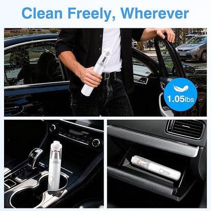 ULTREMA Car Vacuum Portable Cordless - 20000Pa High Suction Mini Vacuum Cleaner, 4-in-1 Auto Handheld Dust Blower & Air Pump, 6000mAh, 15-Piece Accessory Kit for Car Interior, Keyboard, Pet Hair