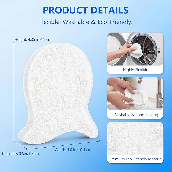 Pet Hair Remover for Laundry,Reusable Dog & Cat Hair Catcher for Washing Machine & Dryer,Effectively Removes Fur,Lint and Dander from Bedding,Clothes(4Pcs White)