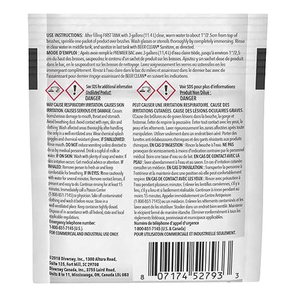 BEER CLEAN Diversey 990221 Glass Cleaner for Manual Brushing, Portion Control Bar Glass Washing Powder, Unscented, Packet, 0.5-Ounce (Pack of 100)