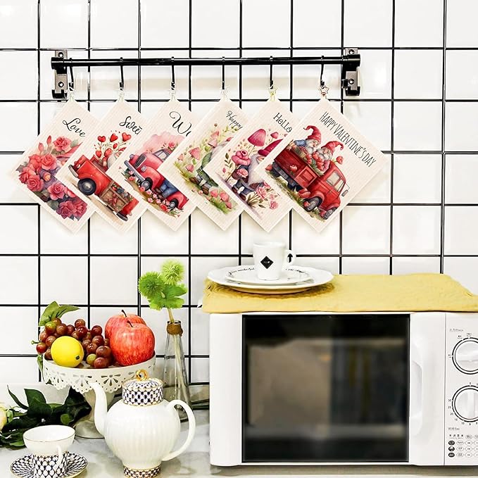 Wholesale Swedish Dish Cloths - 6 Pack Reusable Compostable Kitchen Cloth,Cellulose Sponge Dish Cloths Dish Towel Set (Gnome)