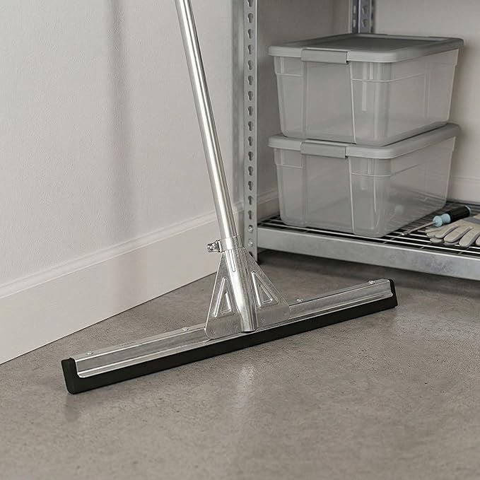 Restaurantware-SQUEEGEE ONLY: Clean Tek Professional 21.75 Inch Floor Squeegee, 1 Broom With Double Rubber Blade - Handle Sold Separately, Heavy-Duty, Steel Wiper For Concrete Floor