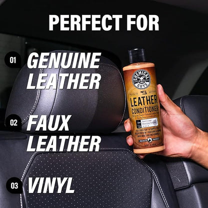 Chemical Guys Leather Cleaner and Conditioner Kit - 2 Bottles (4 oz Each), Car Cleaner and Conditioner, Safely Cleans & Conditions Leather Car Interiors, Furniture, Shoes, Boots, Bags, Apparel & More