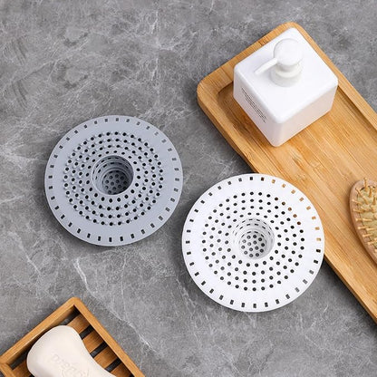 Shower Drain Hair Catcher, Premium Silicone Drain Protector & Shower Drain Cover for Regular Drains of Shower Room, Bathroom, White