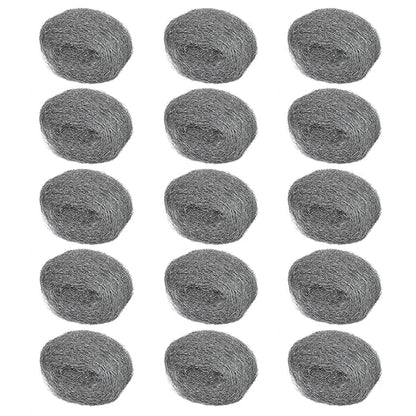 15 Pack 2.4" x9.8 ft Steel Wool for Mice Control - #3 Steel Wool Fill Fabric DIY Kit - Coarse Wire Wool Hardware Cloth - Gap Blocker Keep Mice Away from Holes, Siding, Pipeline, Vents in Garden Garage
