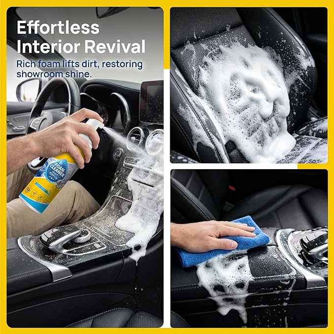 4-in-1 Multi-Enzyme Foam Cleaner, Multi Purpose Deep Cleaning Foam with Lemon Fresh Scent – Deep Clean for Car, Kitchen, Bathroom, Sofa 150ml (2)
