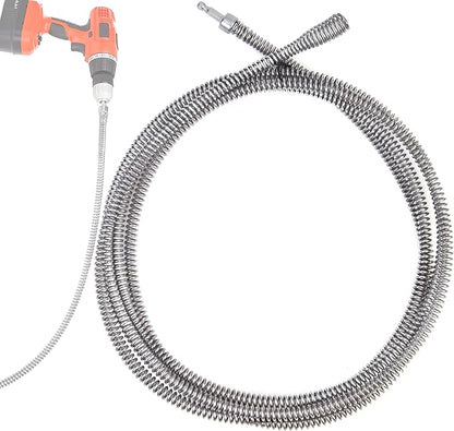 9.84 FT Drill Drain Snake,Sink Unclogging Tool That Can Be Connected To An Electric Drill, Hair Catcher Drain Snake,Drain Auger Drill Attachment,Drill Snake For Plumbing