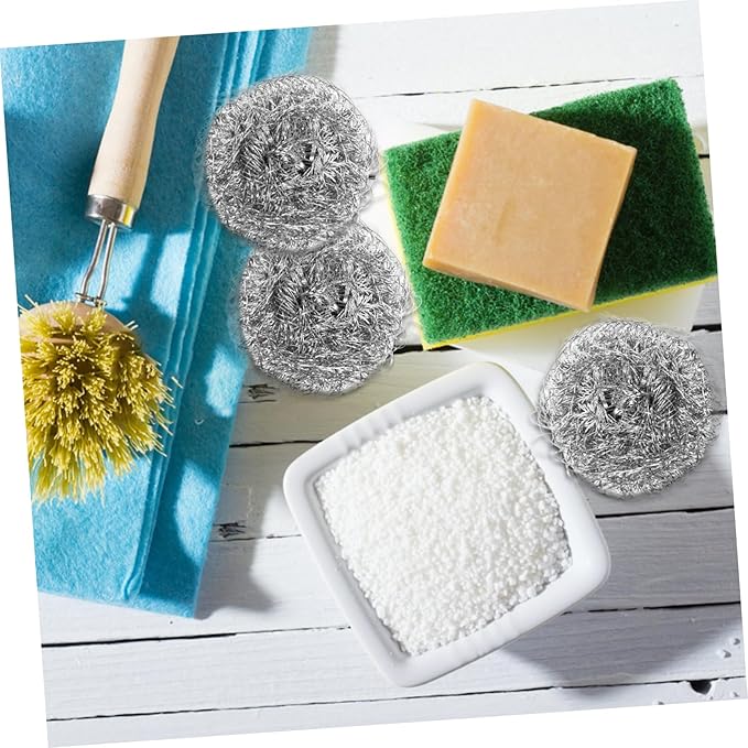 PRETYZOOM Stainless Steel Kitchen Cleaning Balls Dish Cleaner Scourers for Pots Pans Dishes Effortless Non Skid Scrubbing Tool and Hand Friendly Design