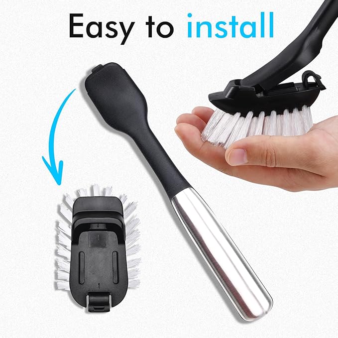 Brush Refill for OXO Steel Dish Brush - 4 Pack Dish Brush Cleaning Replacement Head