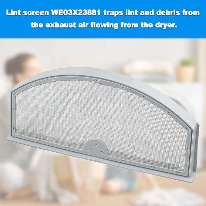 Upgraded WE03X23881 Dryer Lint Screen Filter Replacement for GE Dryer, GTD65EBSJ3WS GTD33EASK0WW GTD42EASJ2WW GTD42GASJ2WW GTD45EASJ2WS PS11763056 Stainless Steel Metal Screen with Cleaner Kit Brush
