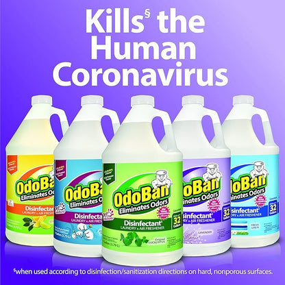 OdoBan Disinfectant Concentrate and Odor Eliminator, Made in the USA, Lavender Scent, 4 Gallons