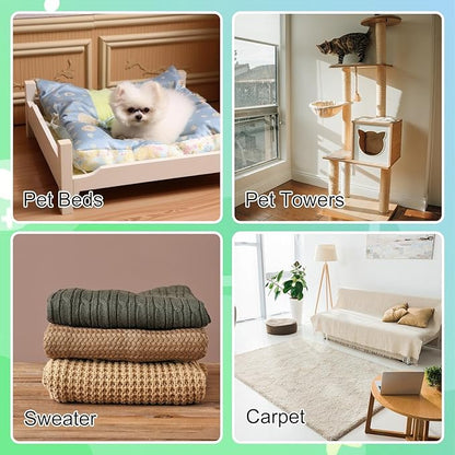 Honeydak 3 Pieces Hair Remover Tool Dog Hair Remover Pro Silicone Cleaner Brush Roller Fuzz Hairball Brush for Carpet Rake, Car Mat, Couch, Pet Bed, Clothes(Green, Light Blue)