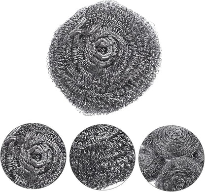 Happyyami 6Pcs Metal Scrubber Pot Cleaning Balls for Heavy Duty Grease Dirt Removal for Kitchen Outdoor Cleaning Tasks