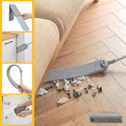 2025 Upgraded Retractable Gap Dust Cleaning Artifact |Extendable Duster Cleaning Tool for Hard-to-Reach Areas |Reusable Washable Dusting Wand for Home,Ceiling,Blinds,Under Furniture (Light Blue, 1 PC)