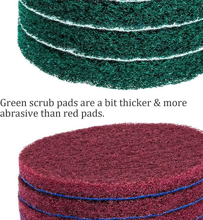 Kichwit 6-Pack Replacement Scrub Pads, Super Abrasive, Green (5 Inch)