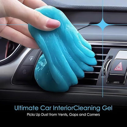 Car Cleaning Gel Putty for Car Interior Detailing | Reusable Dust Cleaning Slime for Air Vents, Dashboard, Cup Holders, Keyboard & AC Vent Cleaner | Non-Sticky No Residue Gel (Blueberry Scent)