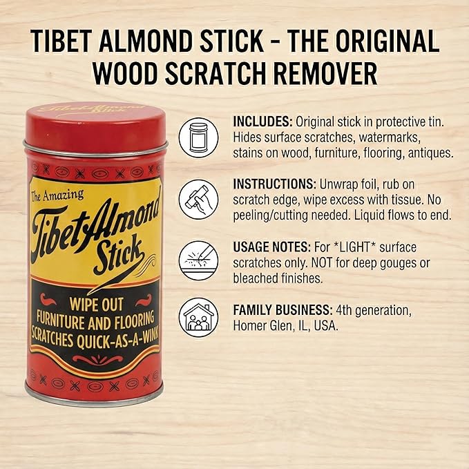 Wood Surface Scratch and Stain Remover Kit - Includes The Original Almond Stick by Tibet and Furniture Touch-Up Markers Repair Kit (203 Brands) for Wood Floors, Tables, Desks, and More